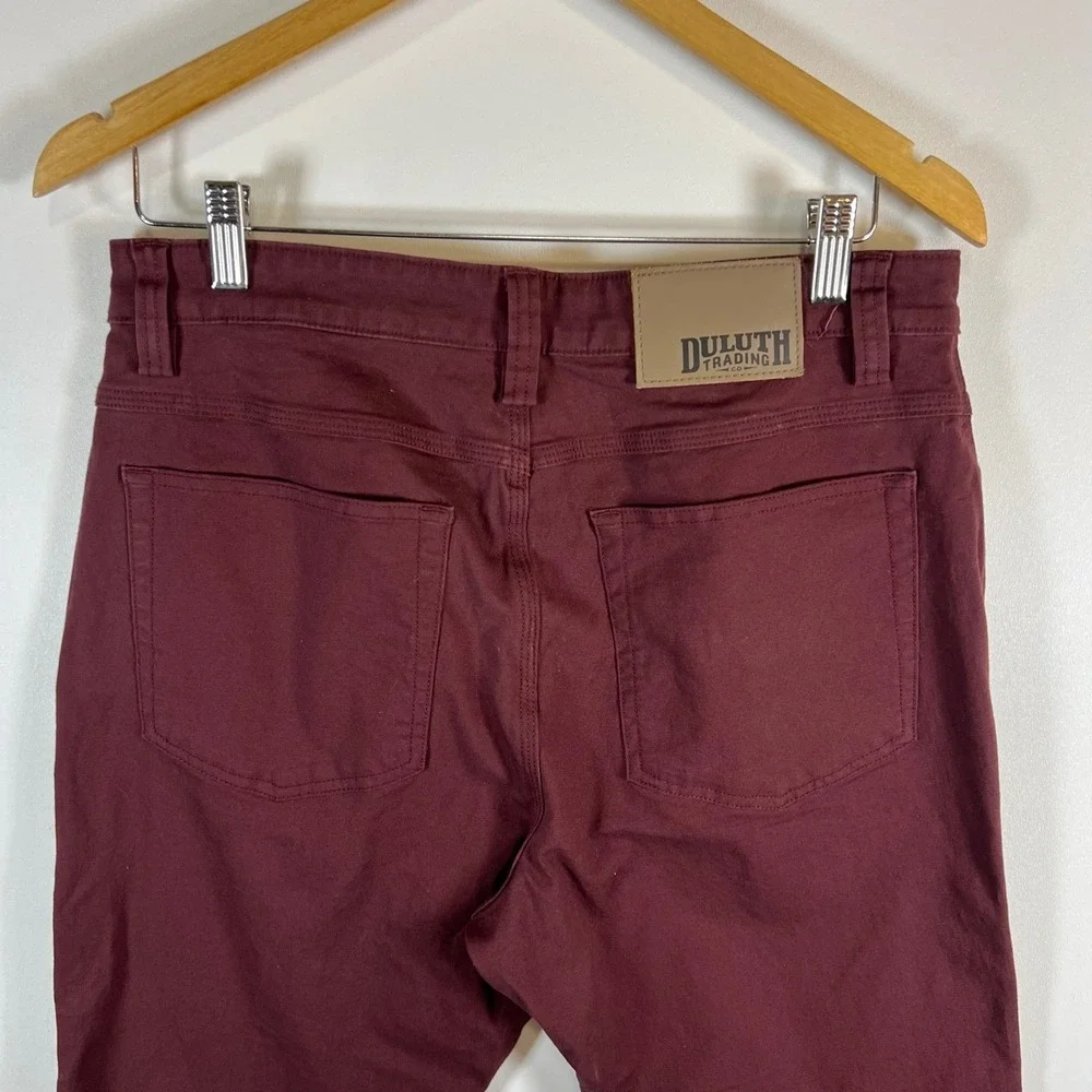 Duluth Trading‎ Co Mens Flex Fire Hose Pants Burgundy Straight Fit 32x30
